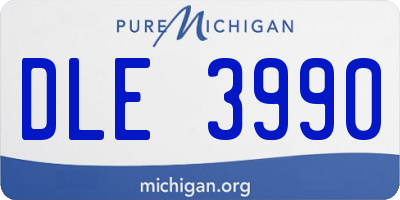 MI license plate DLE3990