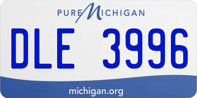 MI license plate DLE3996