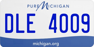 MI license plate DLE4009
