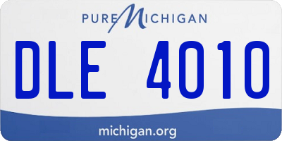 MI license plate DLE4010