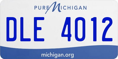 MI license plate DLE4012