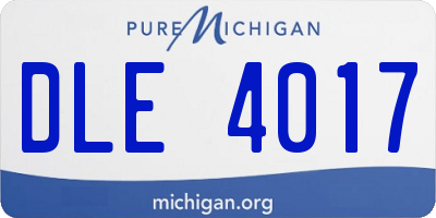 MI license plate DLE4017