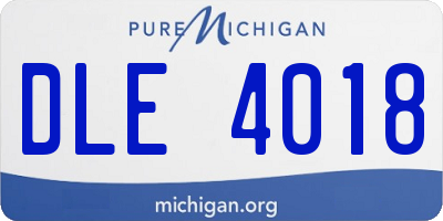MI license plate DLE4018