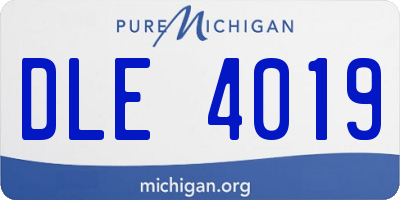 MI license plate DLE4019