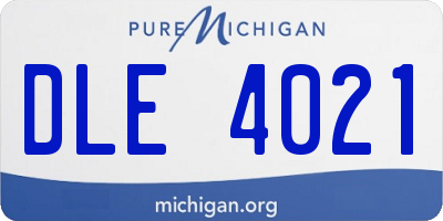 MI license plate DLE4021