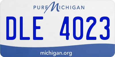 MI license plate DLE4023