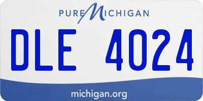 MI license plate DLE4024