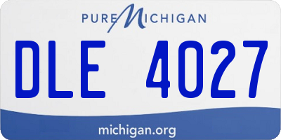 MI license plate DLE4027