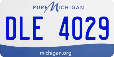 MI license plate DLE4029