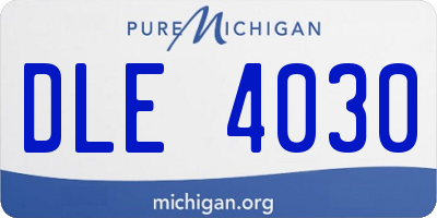 MI license plate DLE4030