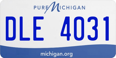 MI license plate DLE4031