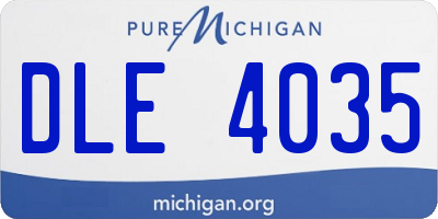 MI license plate DLE4035