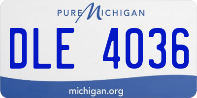 MI license plate DLE4036
