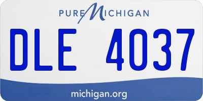 MI license plate DLE4037