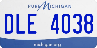 MI license plate DLE4038
