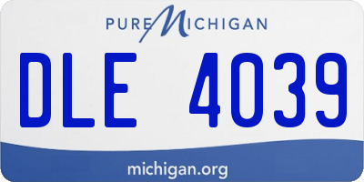 MI license plate DLE4039