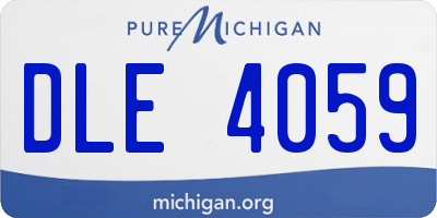 MI license plate DLE4059