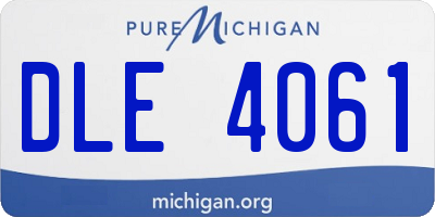 MI license plate DLE4061