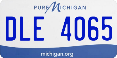 MI license plate DLE4065