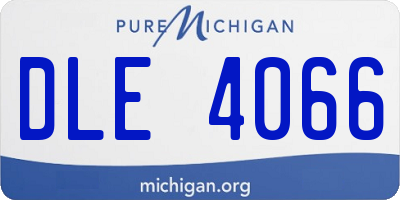 MI license plate DLE4066