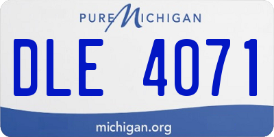 MI license plate DLE4071