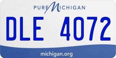 MI license plate DLE4072