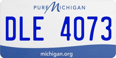 MI license plate DLE4073