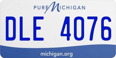 MI license plate DLE4076