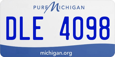 MI license plate DLE4098