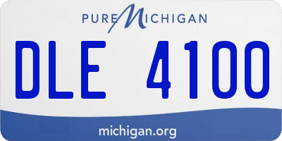 MI license plate DLE4100
