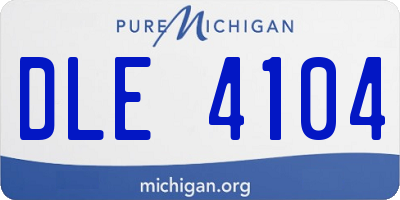 MI license plate DLE4104
