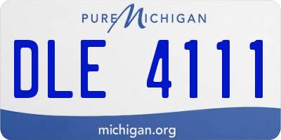 MI license plate DLE4111
