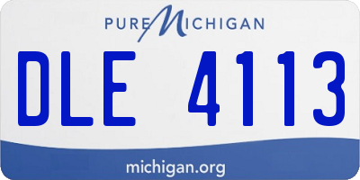 MI license plate DLE4113