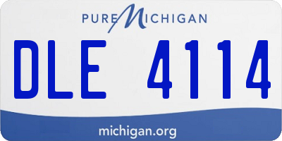 MI license plate DLE4114