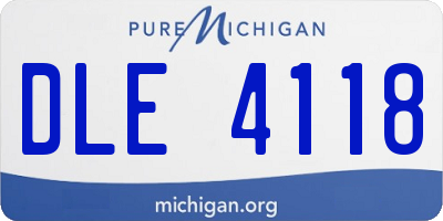 MI license plate DLE4118