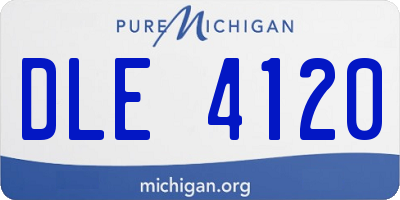 MI license plate DLE4120