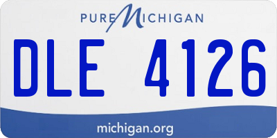 MI license plate DLE4126