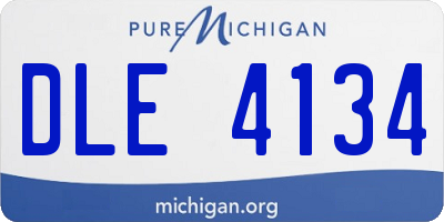 MI license plate DLE4134