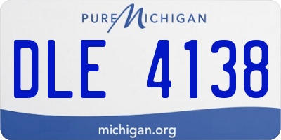 MI license plate DLE4138