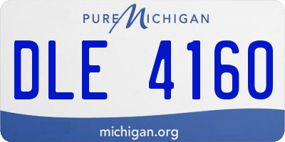 MI license plate DLE4160