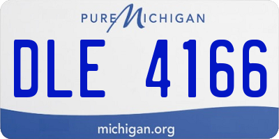 MI license plate DLE4166
