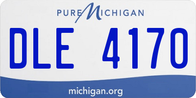 MI license plate DLE4170