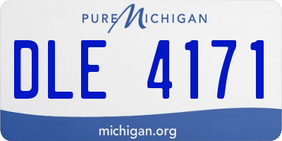 MI license plate DLE4171