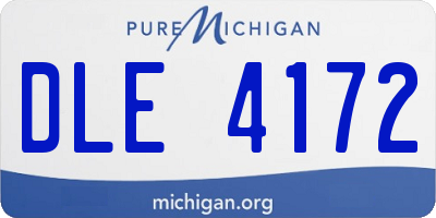 MI license plate DLE4172
