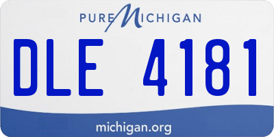 MI license plate DLE4181