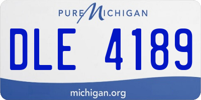 MI license plate DLE4189