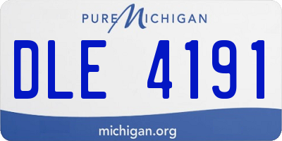 MI license plate DLE4191