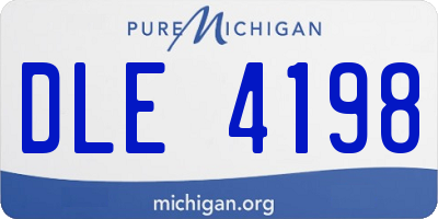 MI license plate DLE4198
