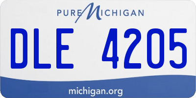 MI license plate DLE4205