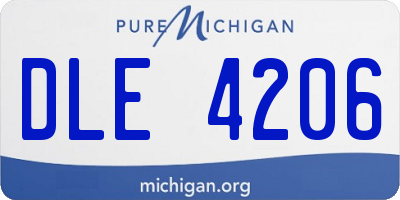 MI license plate DLE4206